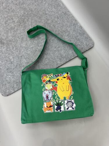 出口日本正版神奇宝贝皮卡丘帆布包周边宝可梦可爱斜挎帆布袋子