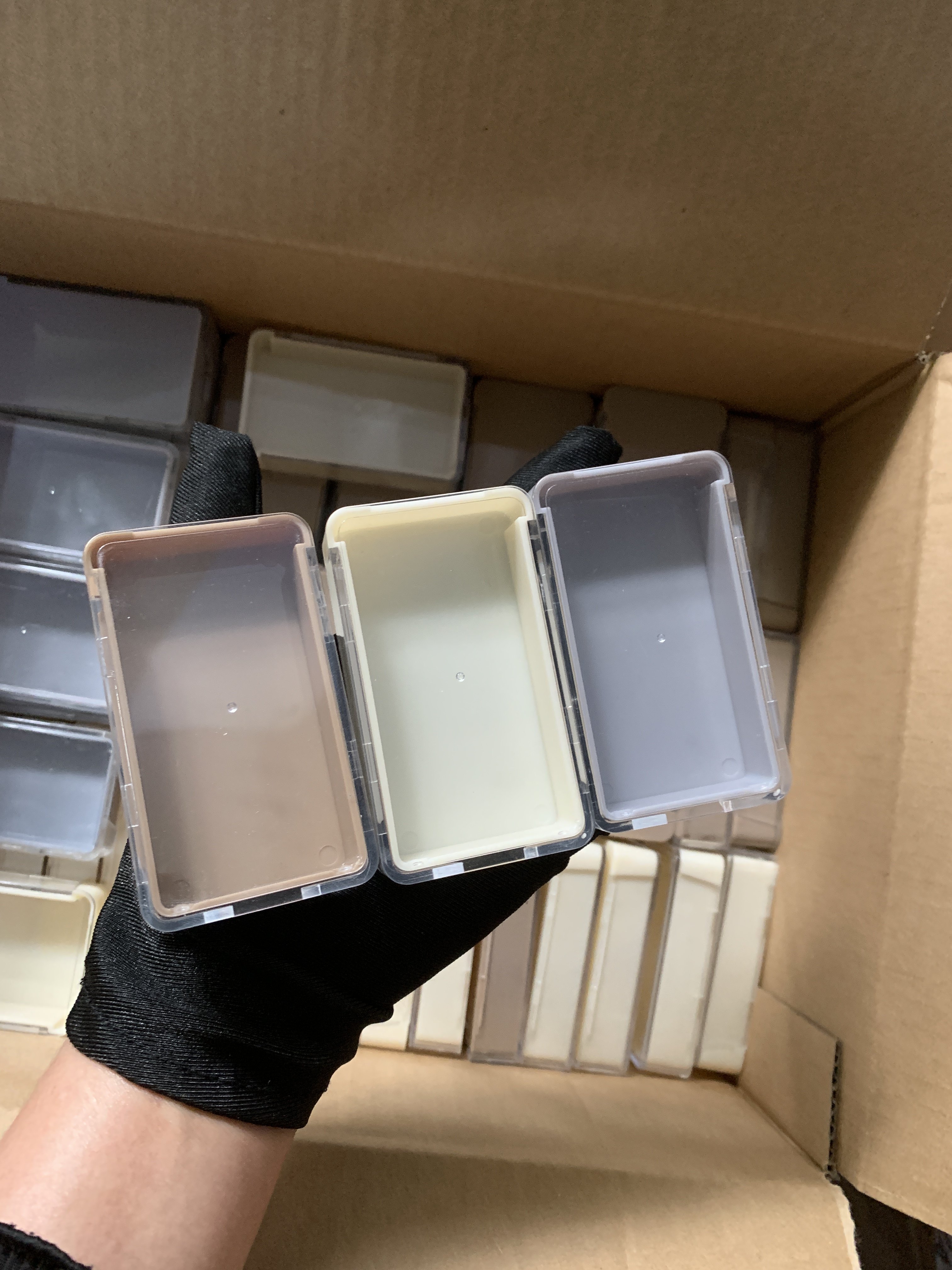 出口日单便携式迷你可放口袋简约推拉式收纳盒贴卡套盒小盒子