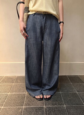 TG 极简老钱风 透气感垂顺牛仔裤女2026夏款直筒阔腿长裤26887