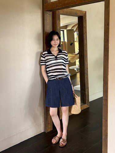TG 丹宁蓝调 复古直筒宽松高腰休闲五分裤女2026夏日新款26922
