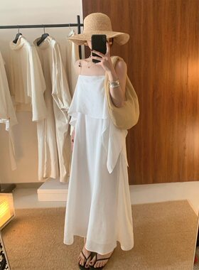 TG  侘寂文艺风 飘逸双层拼接设计串珠吊带裙女2026夏新款26875