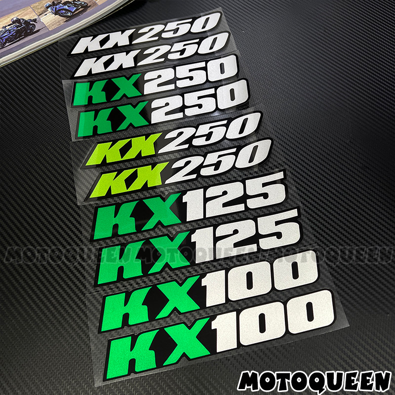 适用KX250川崎KX100 KX125贴纸摩托车改装反光拉花车身侧板装饰贴