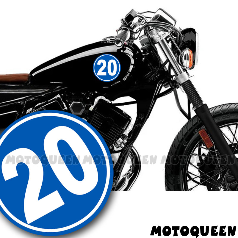 摩托车贴纸MOTOQUEEN蓝色数字贴