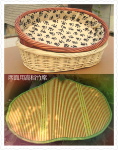 狗窝可拆洗泰迪宠物狗s-小型-大型狗窝春夏四季藤编加粗耐啃垫子