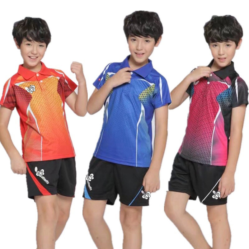 239新款儿童羽毛球服装男童女童乒乓球服网球服运动服短袖装批发图片
