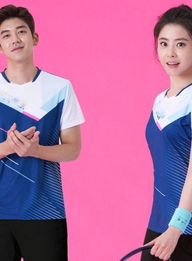 新款羽毛球服男女款短袖速干羽毛球上衣比赛团队服透气21053