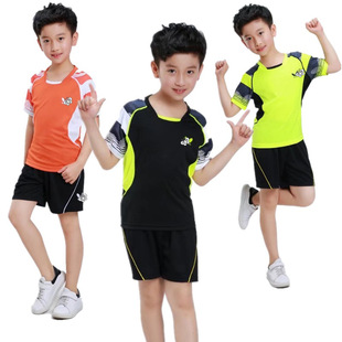 新款儿童乒乓球服男童女童网球服运动服短袖羽毛球服装训练服