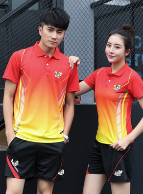 新款短袖乒乓球服运动男女网球乒乓球衣夏季速干透气比赛服36176
