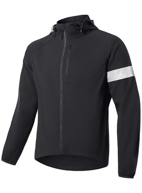 艾速欧户外运动自行车骑行服上衣跑步防风防泼水保暖休闲外套黑色