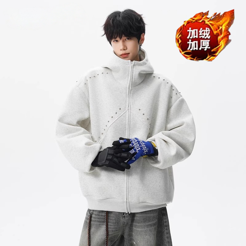 入选设计感铆钉开衫卫衣热销榜