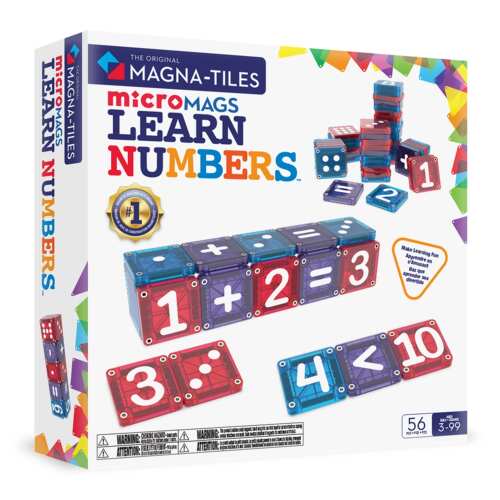 美国Magna Tiles3D立体数字磁力片儿童益智玩具磁铁拼搭积木56片