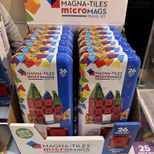 美国Magna-tiles便携迷你版磁力片26块口袋彩窗拼搭益智拼装积木