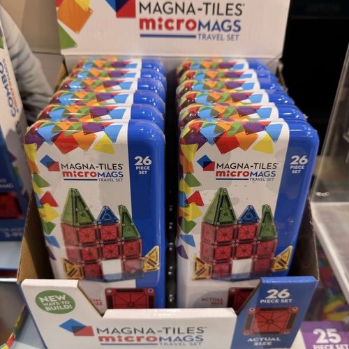 美国Magna-tiles便携迷你版磁力片26块口袋彩窗拼搭益智拼装积木
