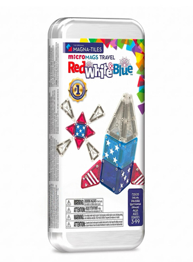 正品美国Magnatiles新品红白蓝24p便携款口袋磁力片mini迷你装
