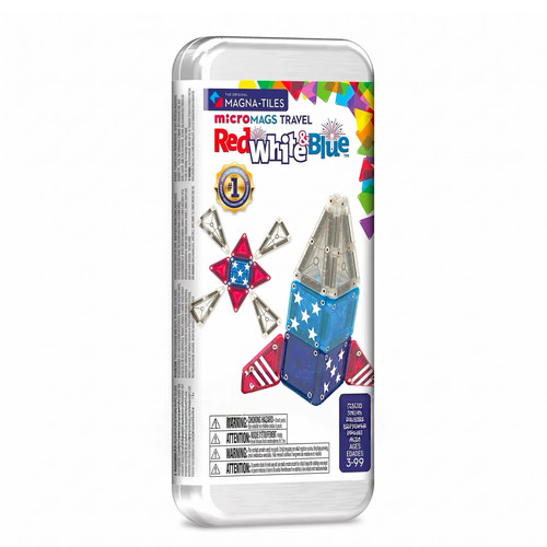 正品美国Magnatiles新品红白蓝24p便携款口袋磁力片mini迷你装