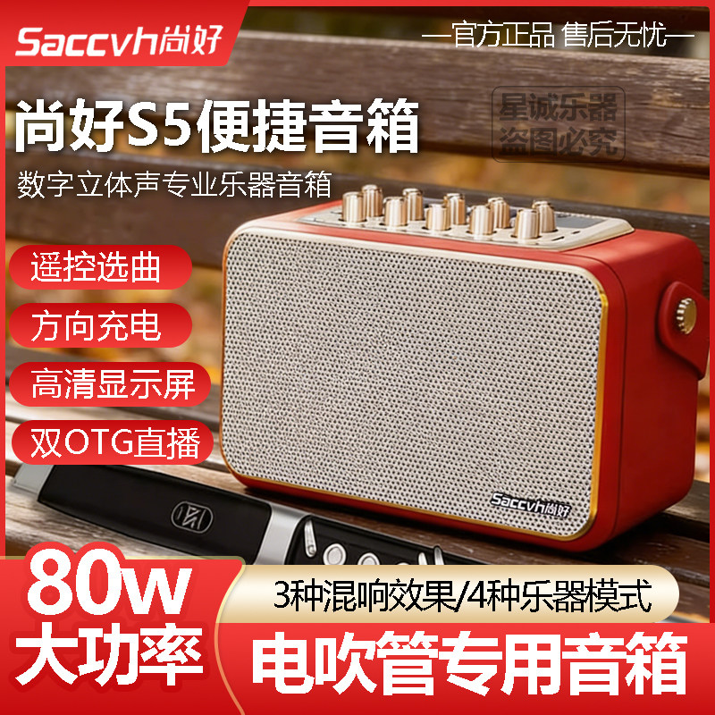 尚好 S5 便携式乐器音响 四喇叭立体声长续航户外电吹管专用音箱
