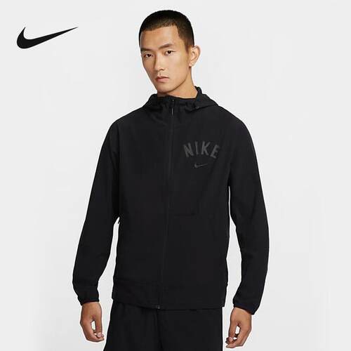NIKE耐克运动外套男2024秋季新款宽松梭织连帽运动夹克FZ1071-010