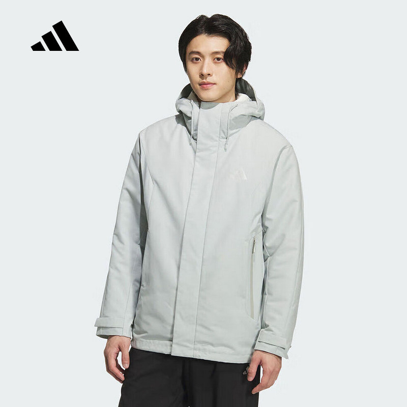 adidas阿迪达斯外套男2025冬季武宗系列连帽羽绒服KC2475 KC2515