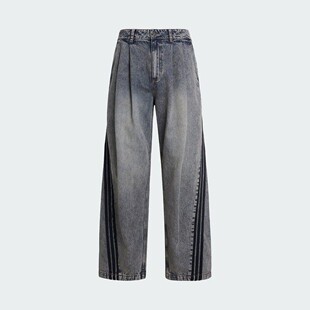 KX4821 KX4822 2026夏三条纹休闲宽松牛仔长裤 阿迪达斯三叶草男裤