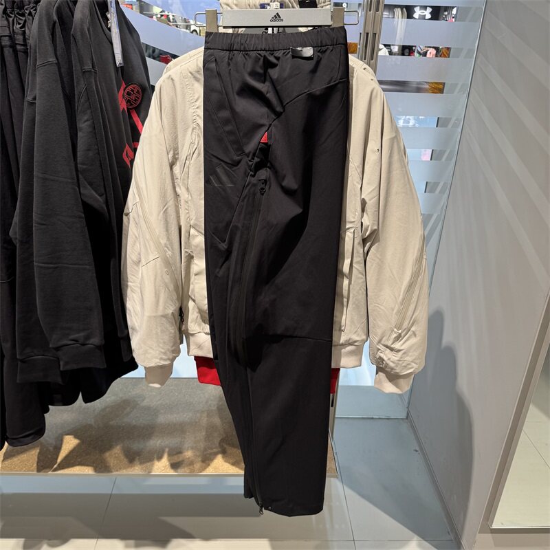 adidas阿迪达斯男裤2025春季休闲速干梭织运动直筒小脚长裤JZ4198