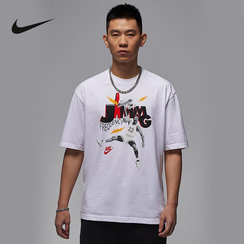 NIKE耐克短袖T恤男2025夏新品棉复古印花圆领宽松半袖 HJ2930-100