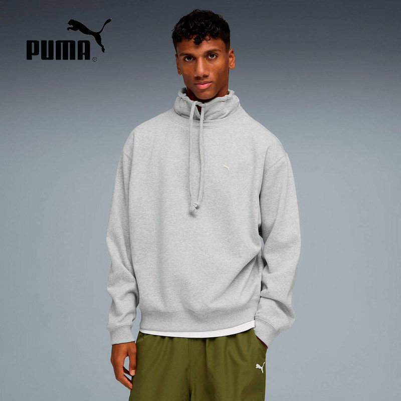 PUMA彪马运动卫衣男2026春保暖加绒加厚宽松针织套头衫634734-04
