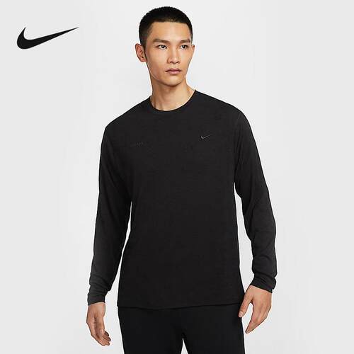 nike耐克长袖T恤男24冬季新款运动休闲圆领透气打底衫FZ0992-010
