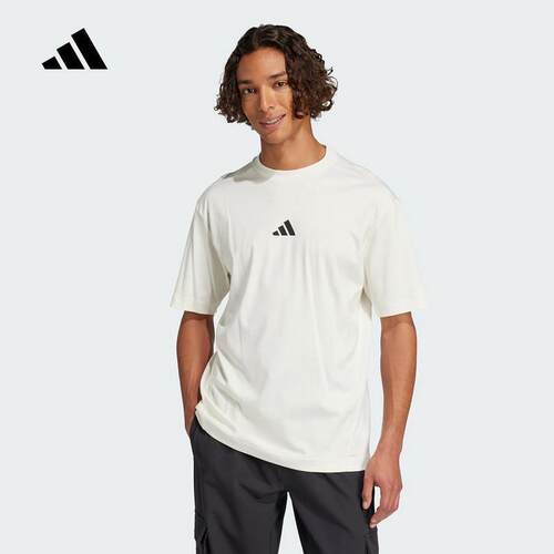 Adidas阿迪达斯短袖男子2025夏季新款运动休闲纯棉透气T恤 JF3255