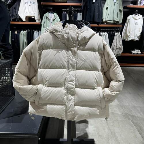 NIKE耐克羽绒服女子2024冬季新款短款连帽保暖夹克外套FZ5929-104