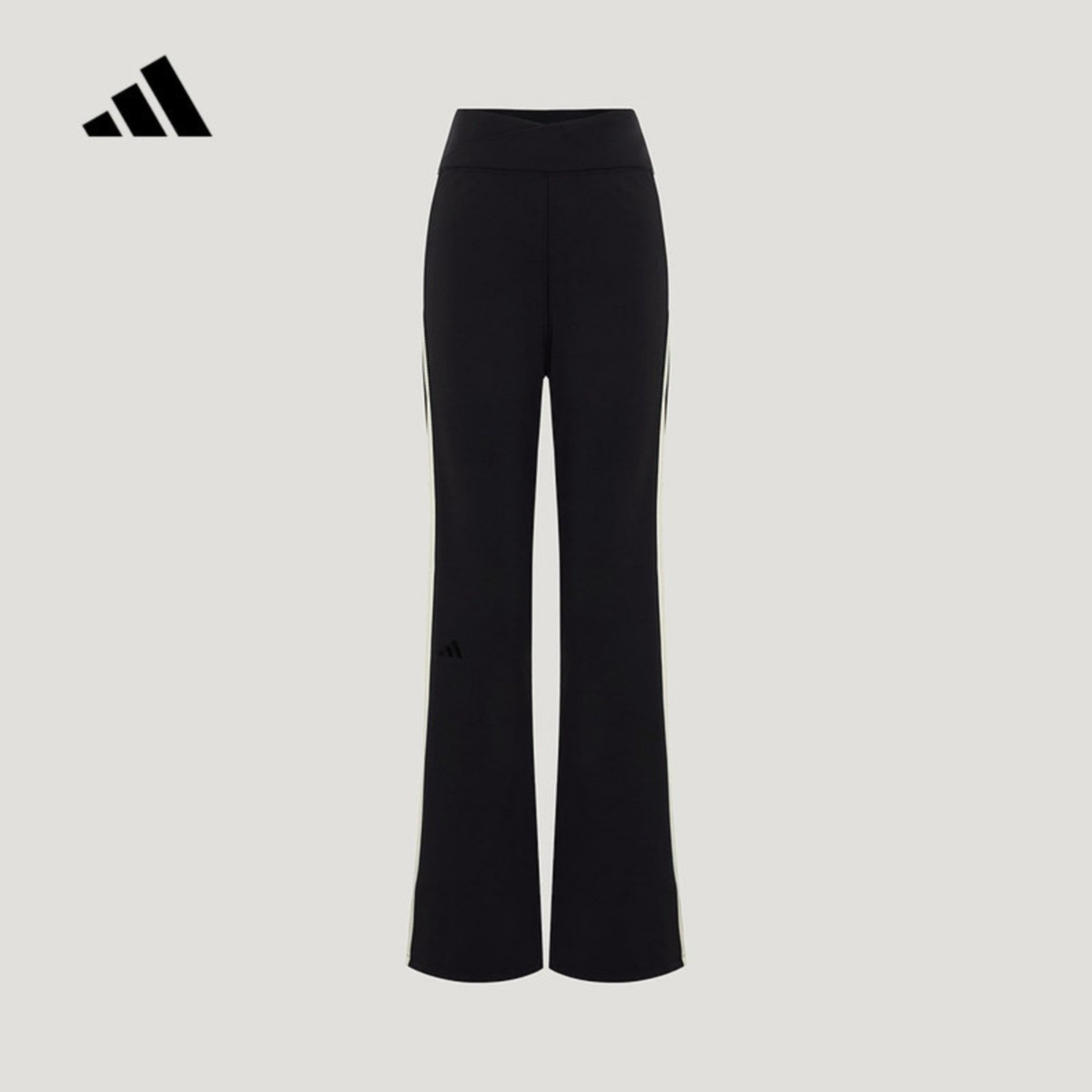 adidas阿迪达斯休闲裤女秋针织黑色柔自贵系列修身喇叭裤 KX2686