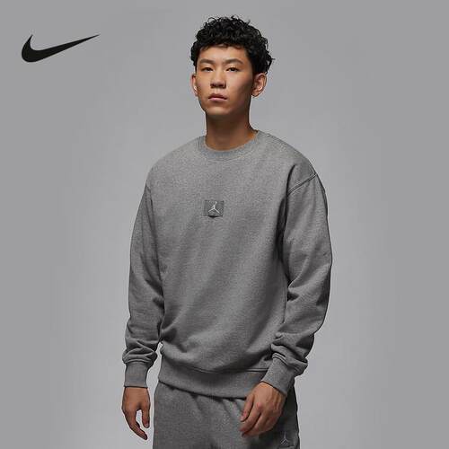 NIKE耐克卫衣男子2024冬季新款宽松休闲圆领针织套头衫FV7260-091