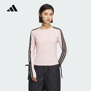 adidas阿迪达斯长袖T恤女2025秋休闲打底衫KG3860 KG3861 KG3862
