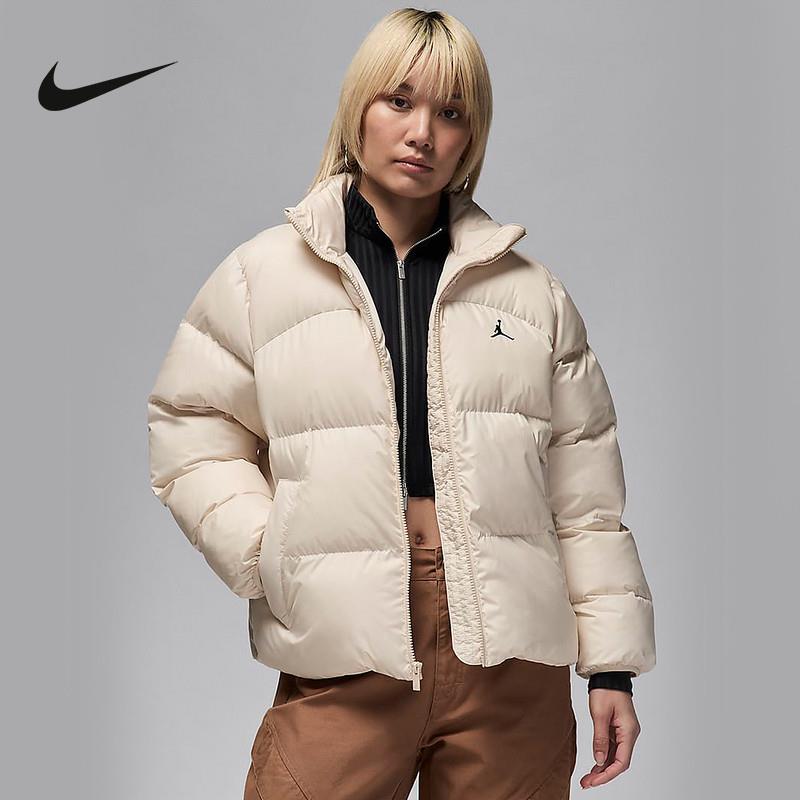 耐克棉服外套女2024冬季新款保暖防风宽松休闲立领夹克FZ4528-203
