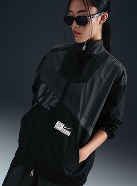 NIKE耐克外套女2025春季新款Oversize风梭织休闲夹克 HJ0177-060