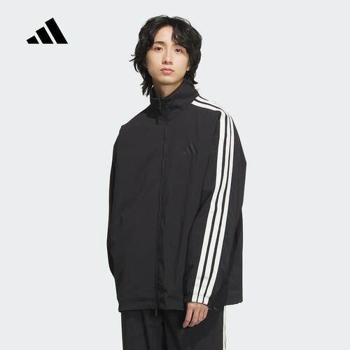 阿迪达斯男运动休闲立领夹克外套