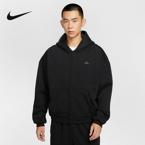 Nike耐克运动外套男子2025冬季篮球连帽衫宽松加绒夹克IO3690-010