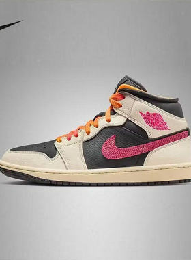 Nike耐克女鞋2026春季AIR JORDAN 1 MID中帮运动休闲鞋IB7007-107