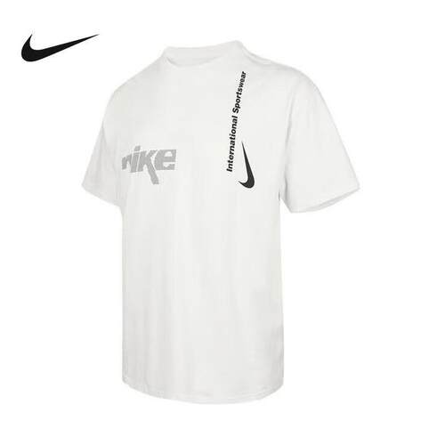 Nike耐克短袖男2025夏季宽松LOGO印花透气棉质运动T恤HQ9263-121