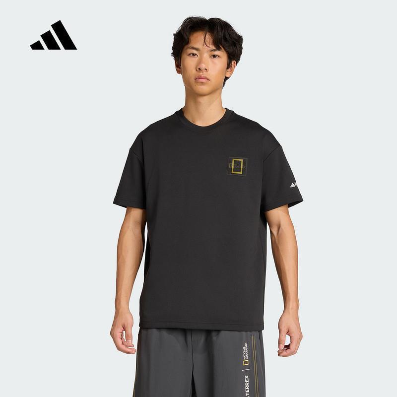 adidas阿迪达斯短袖男子2025秋季户外休闲圆领透气运动T恤 KC2352
