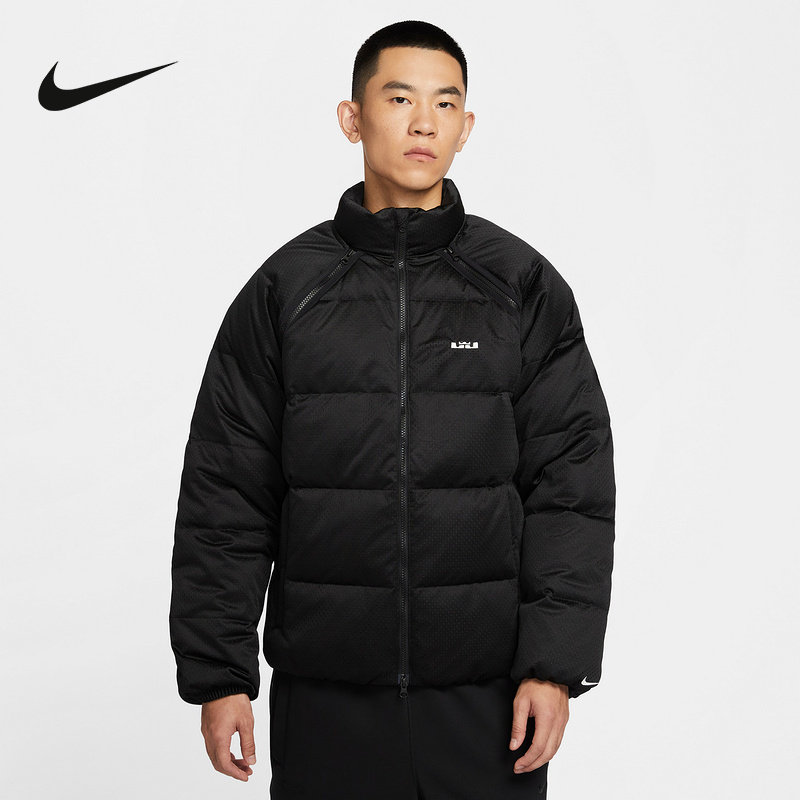 Nike耐克运动外套男2025冬季詹姆斯短款休闲立领羽绒服HV3502-010