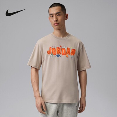 Nike耐克运动短袖男2026夏Jordan休闲宽松透气印花T恤 IR6306-236