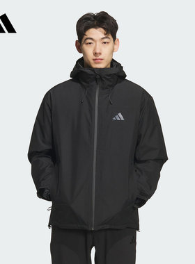 Adidas阿迪达斯男子羽绒服2025冬季拒水三合一连帽运动外套KQ5501
