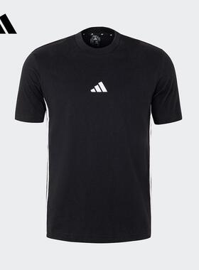 adidas阿迪达斯男子短袖2025夏季纯棉运动休闲圆领透气T恤 JY8564