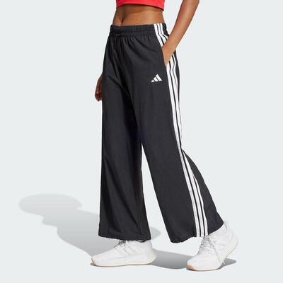 adidas阿迪达斯女裤25夏季新款三条纹宽松阔腿休闲梭织长裤JE1306