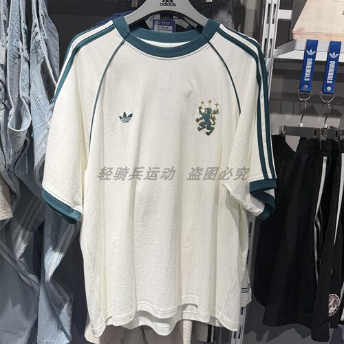 阿迪达斯三叶草短袖男曼联足球文化休闲透气运动T恤KY2196 KY2197