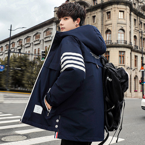 羽绒服男士外套冬季2025新款加厚ins潮牌潮流冬装帅气白鸭绒外套