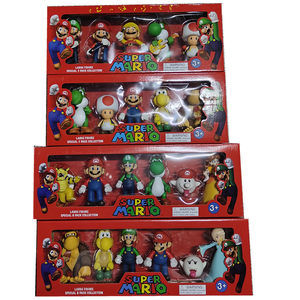 超级玛丽Super Mario马里奥路易耀西库巴绿龙6款盒装摆件玩偶公仔