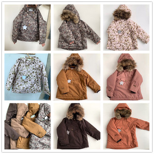 2021冬季儿童精灵帽加绒mat棉服男童女童宝宝加厚连帽可拆滑雪服