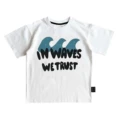 Lmh White Wavy English Short-Sleeved T-Shirt