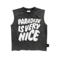 Lmh Washed Gray English Sleeveless T-Shirt